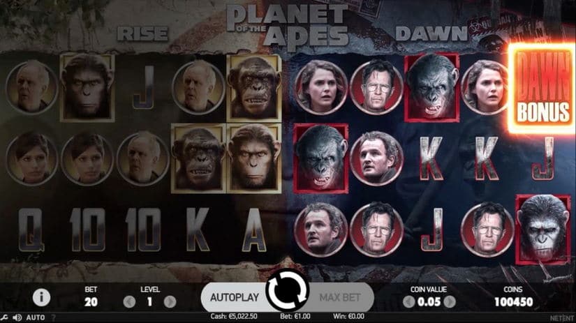 Planet of the Apes slot screen 4