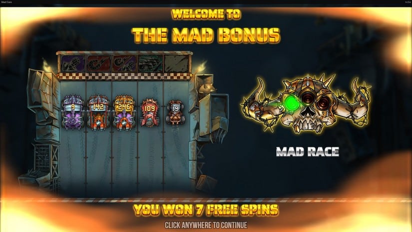 Mad Cars slot screen 4