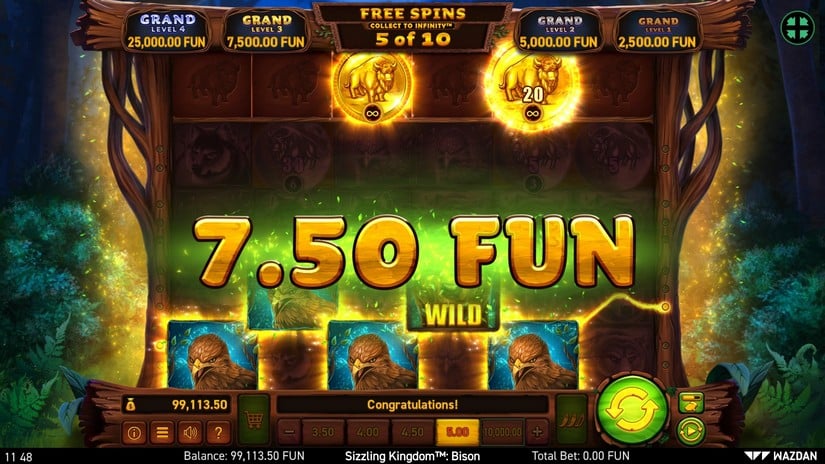 Sizzling Kingdom™: Bison slot screen 6