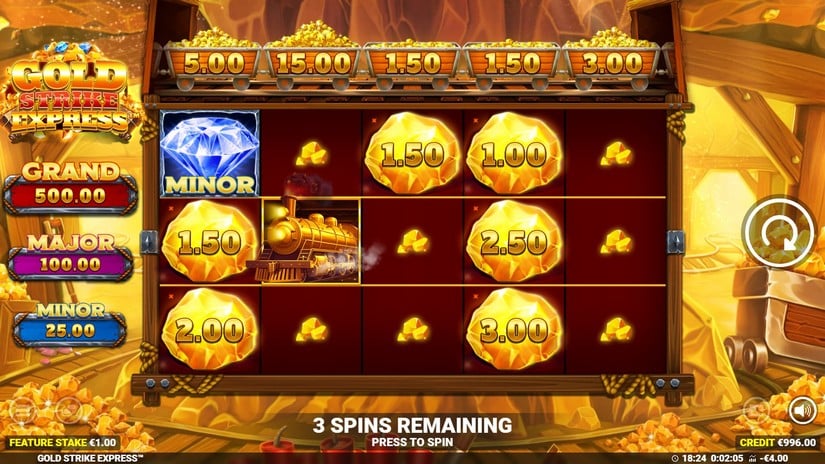 Gold Strike Express slot screen 4