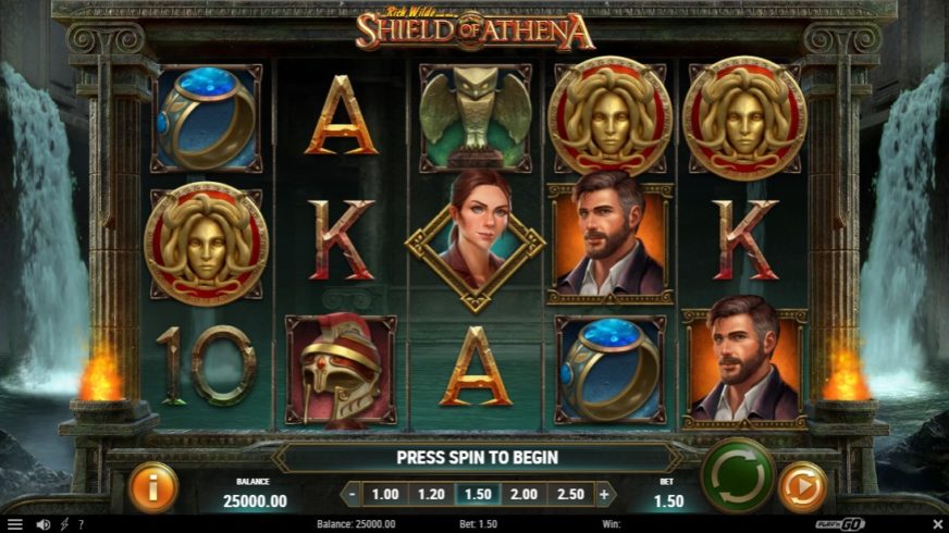 Rich Wilde and the Shield of Athena slot screen 1