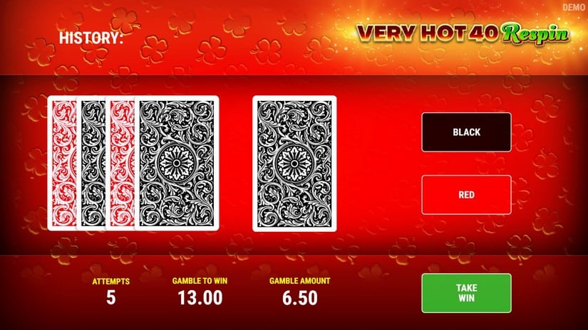 Very Hot 40 Respin slot screen 3