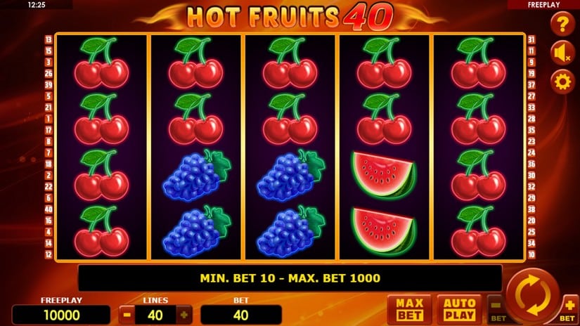 Hot Fruits 40 slot screen 1