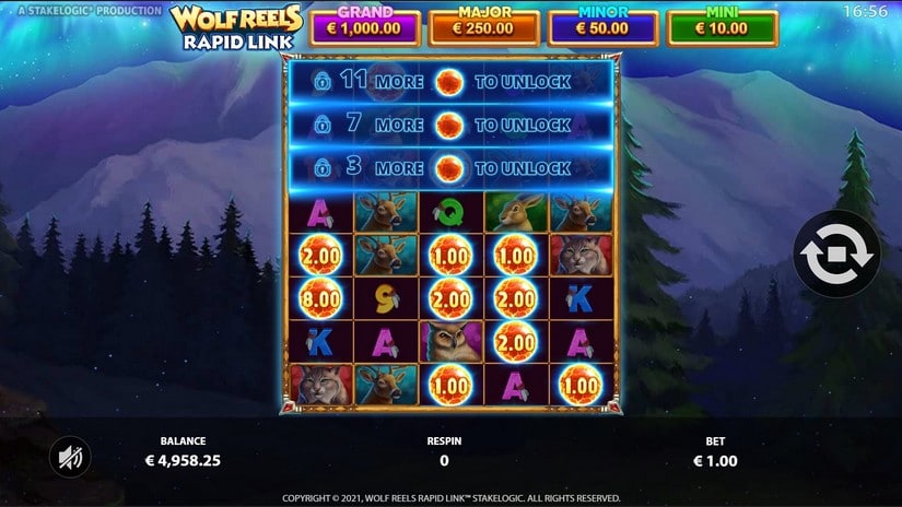 Wolf Reels Rapid Link slot screen 3