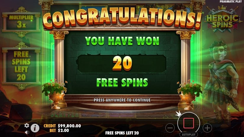 Heroic Spins slot screen 4