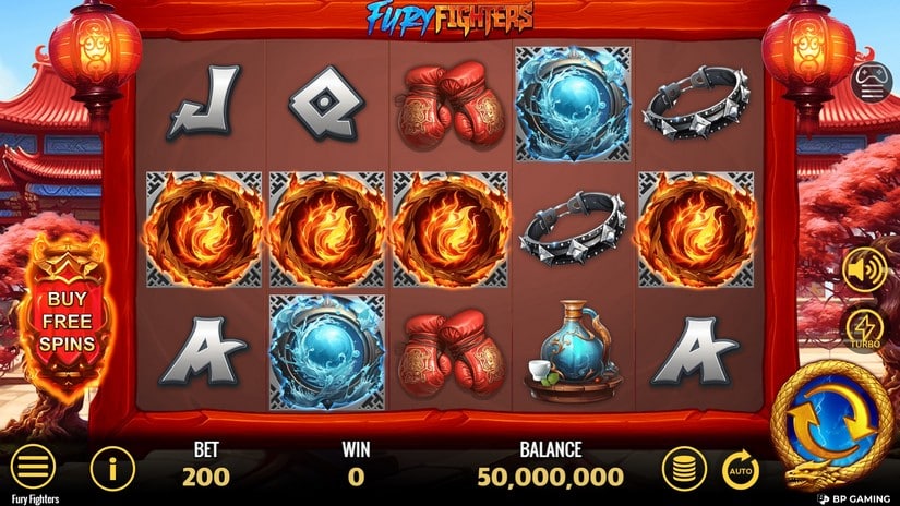 Fury Fighters slot screen 1