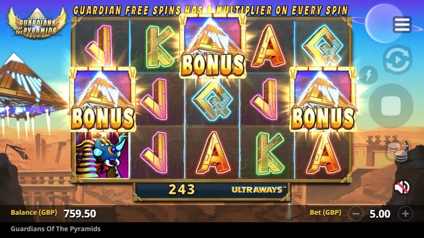 Guardians of the Pyramids slot screen 3