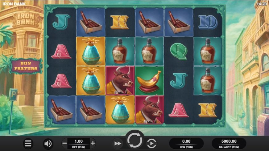 Iron Bank slot screen 1