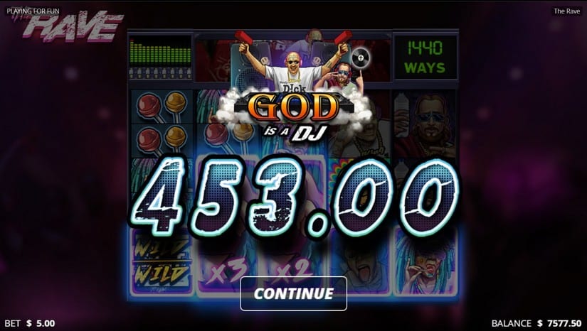 The Rave slot screen 7