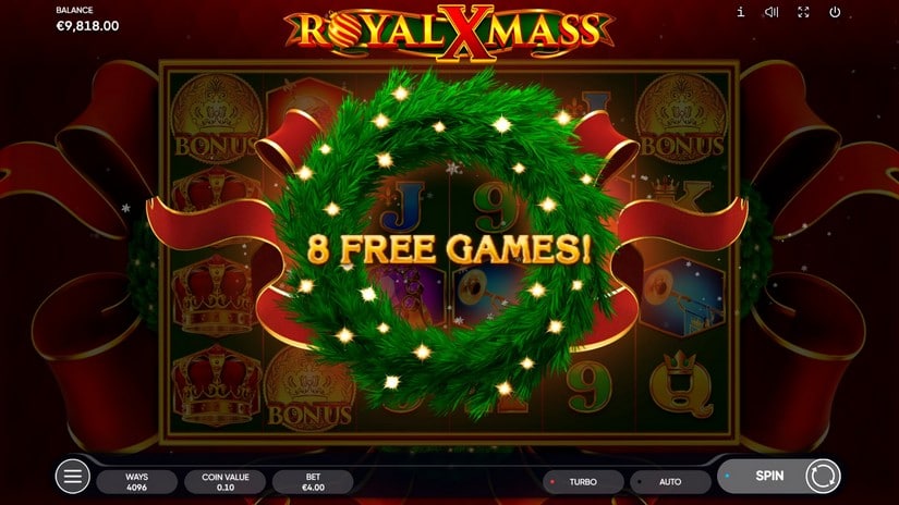 Royal Xmass slot screen 6