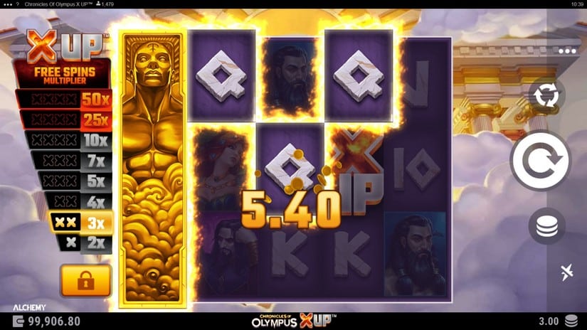 Chronicles of Olympus X UP slot screen 4