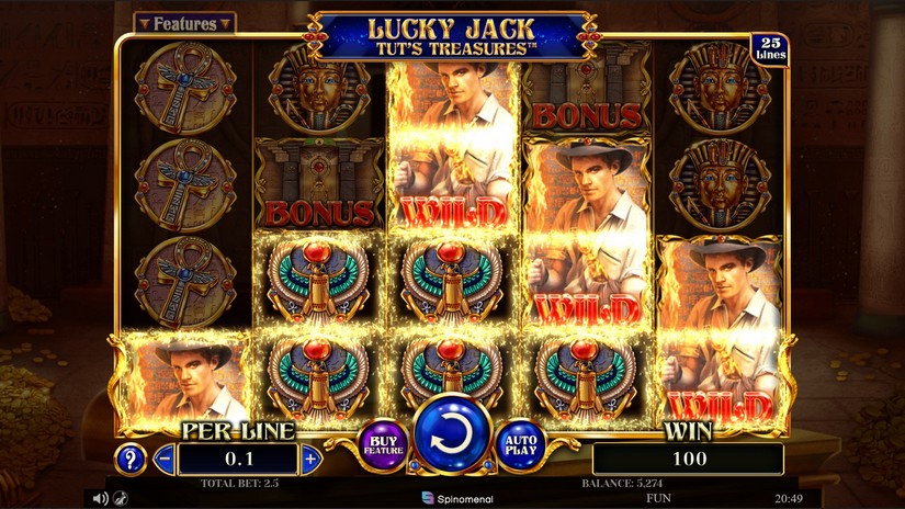Lucky Jack Tuts Treasures slot screen 4