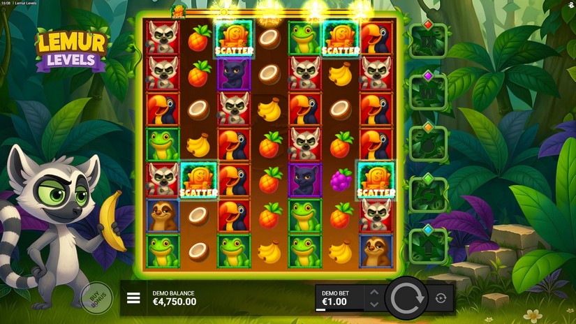 Lemur Levels slot screen 2