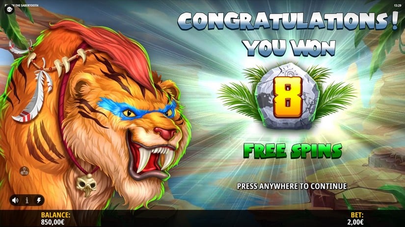 Rise of the Sabertooth slot screen 3
