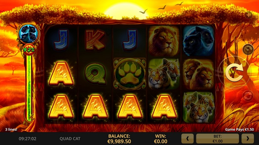 Quad Cat slot screen 2