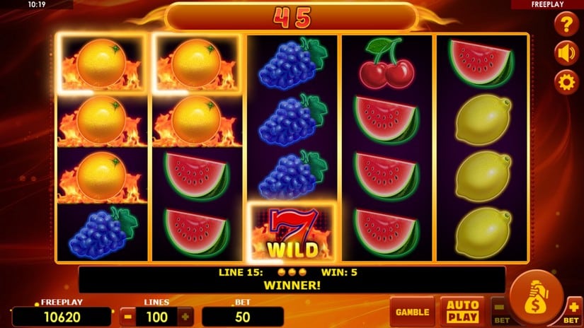Hot fruits 100 slot screen 2