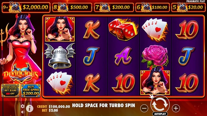 Devilicious slot screen 1