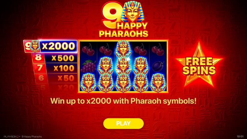 9 Happy Pharaohs slot screen 1