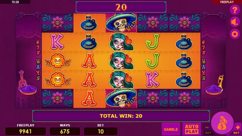 Dia Muertos slot screen 4
