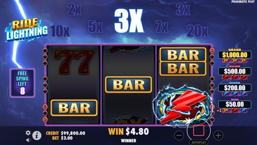 Ride the Lightning slot screen 3