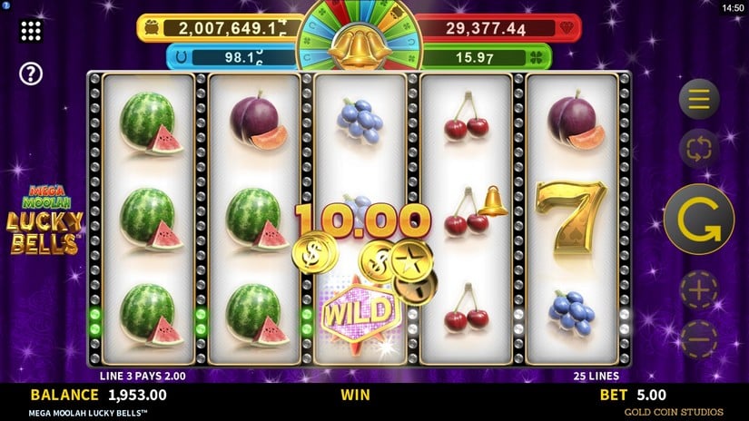 Mega Moolah Lucky Bells slot screen 3