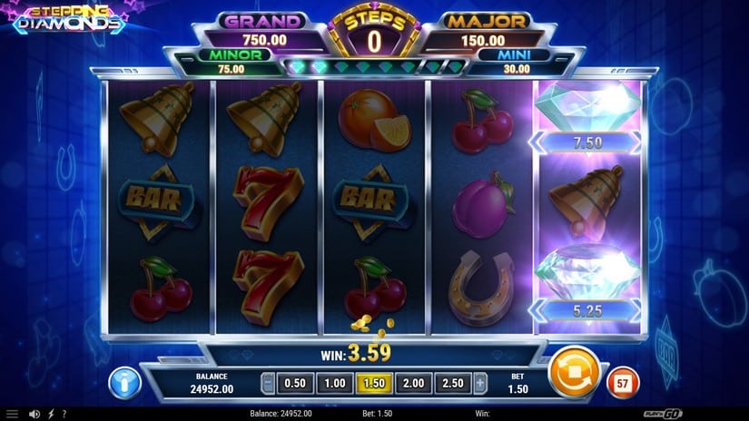 Stepping Diamonds slot screen 3