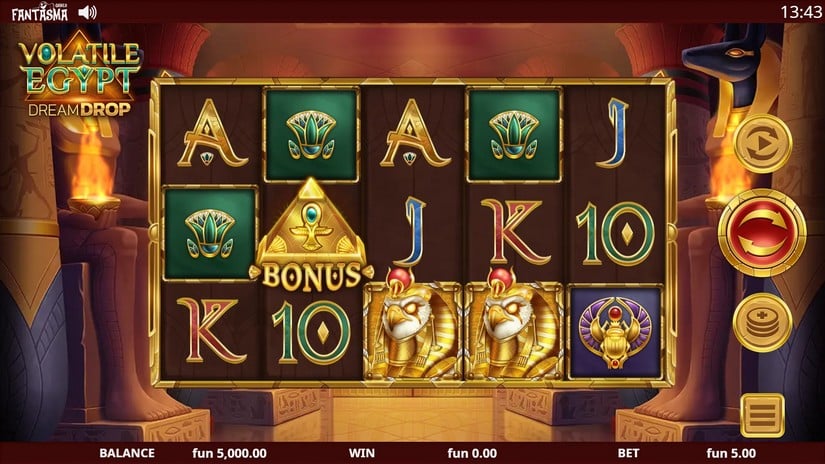 Volatile Egypt Dream Drop slot screen 1