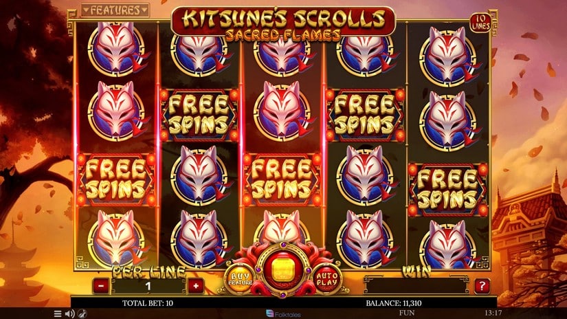 Kitsune’s Scrolls Sacred Flames slot screen 4