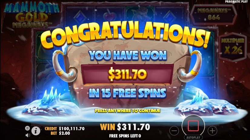 Mammoth Gold Megaways slot screen 8