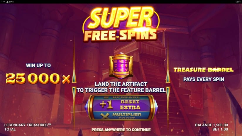 Legendary Treasures slot screen 3