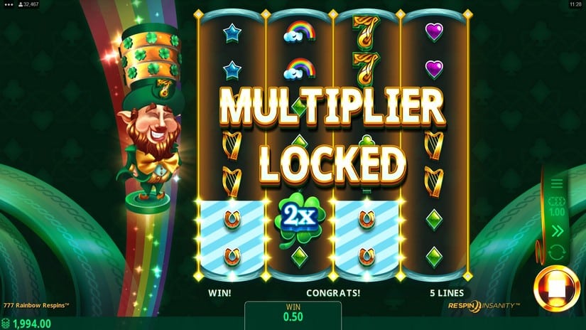 777 Rainbow Respins slot screen 3