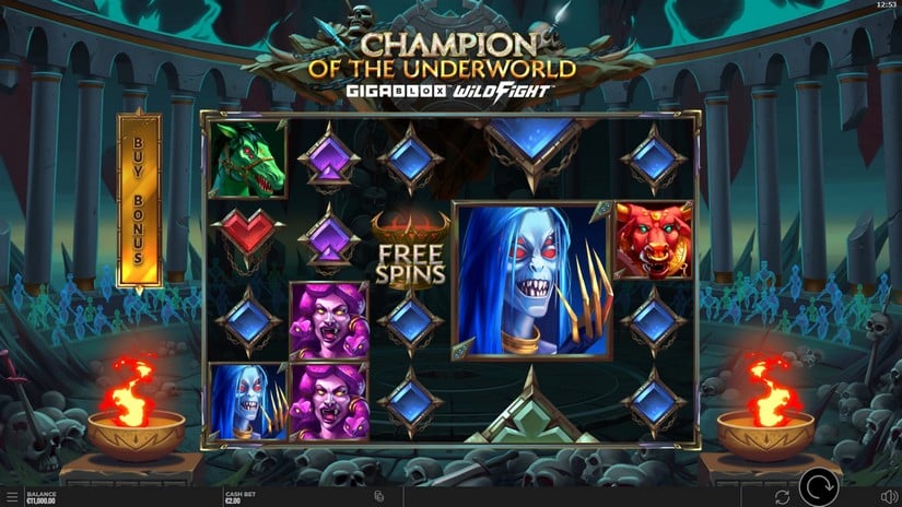 Champion of the Underworld slot screen 1