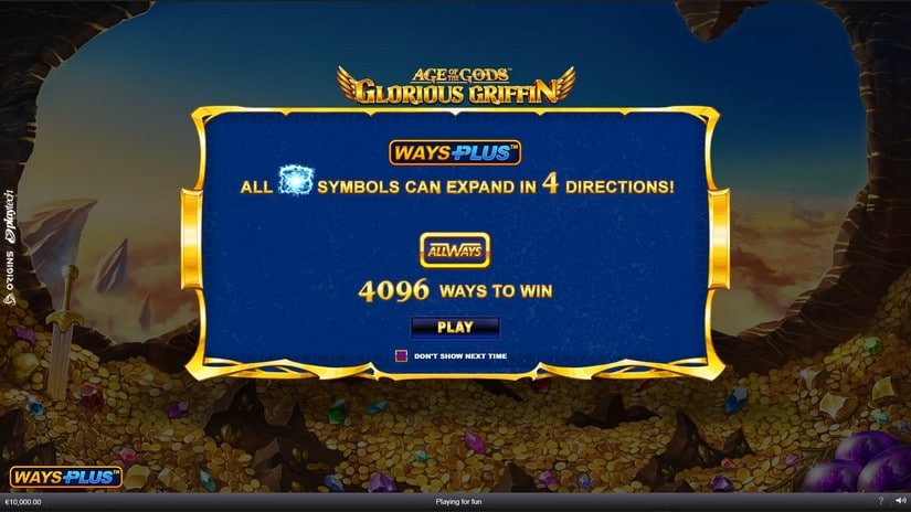 Age Of The Gods: Glorious Griffin slot screen 1