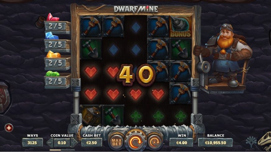 Dwarf Mine slot screen 2