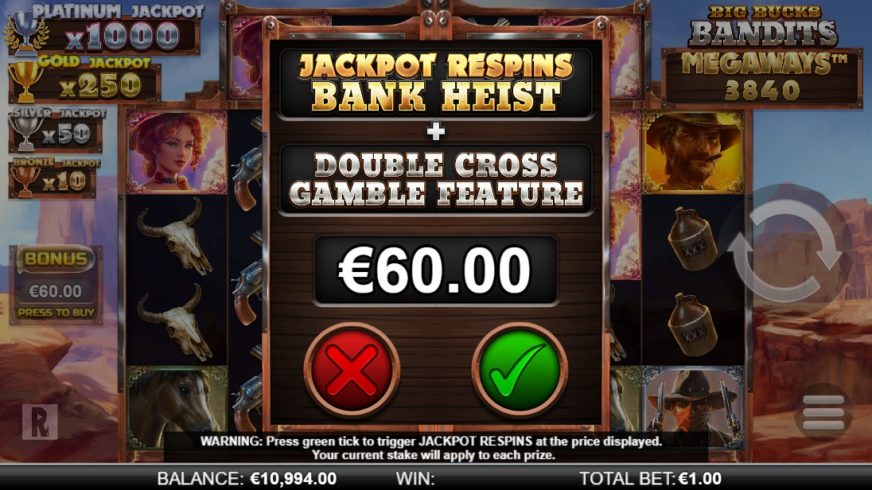 Big Bucks Bandits Megaways slot screen 2