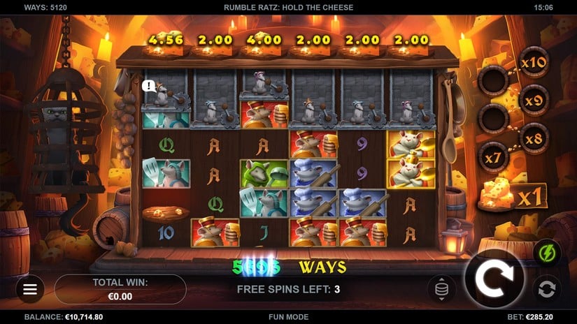 Rumble Ratz Hold the Cheese slot screen 3