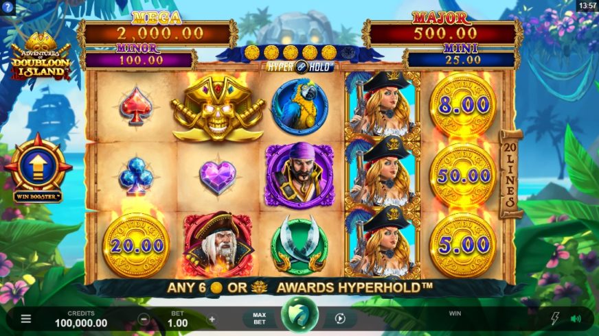 Adventures of Doubloon Island slot screen 1