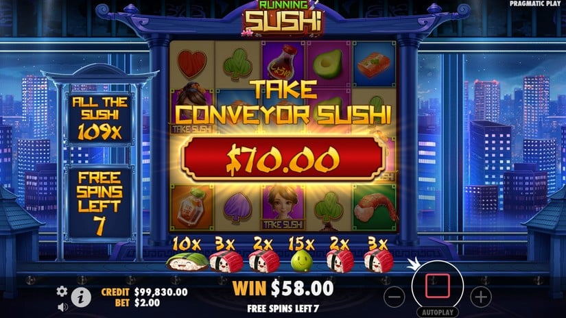 Running Sushi slot screen 5
