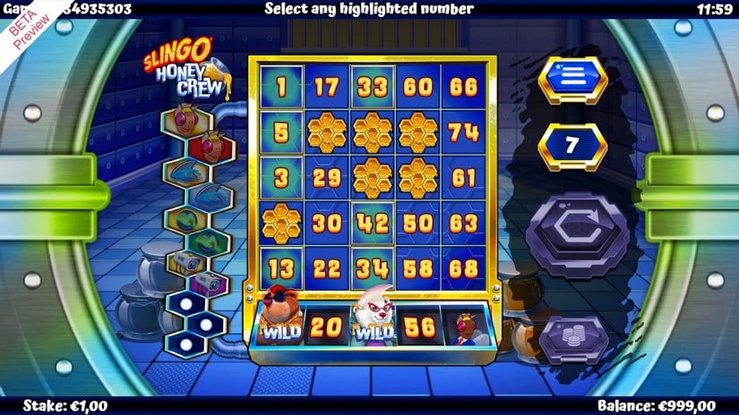 Slingo Honey Crew slot screen 3