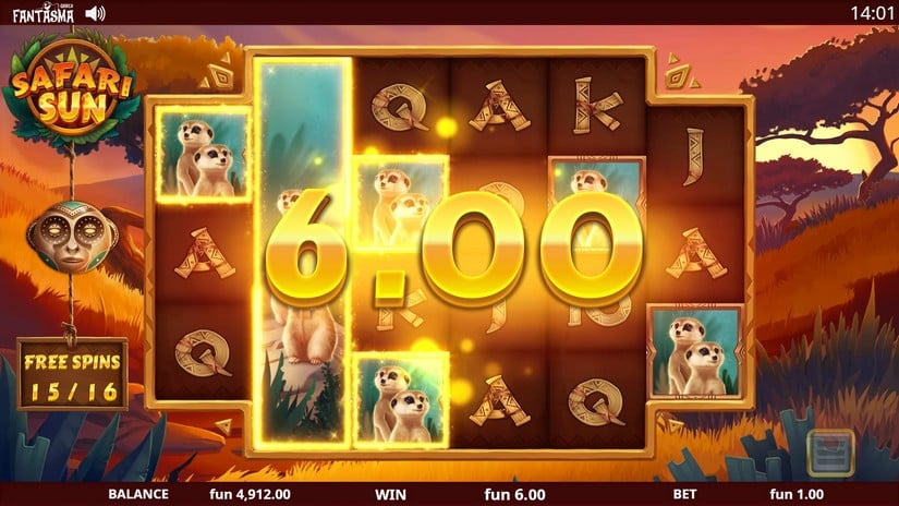 Safari Sun slot screen 4