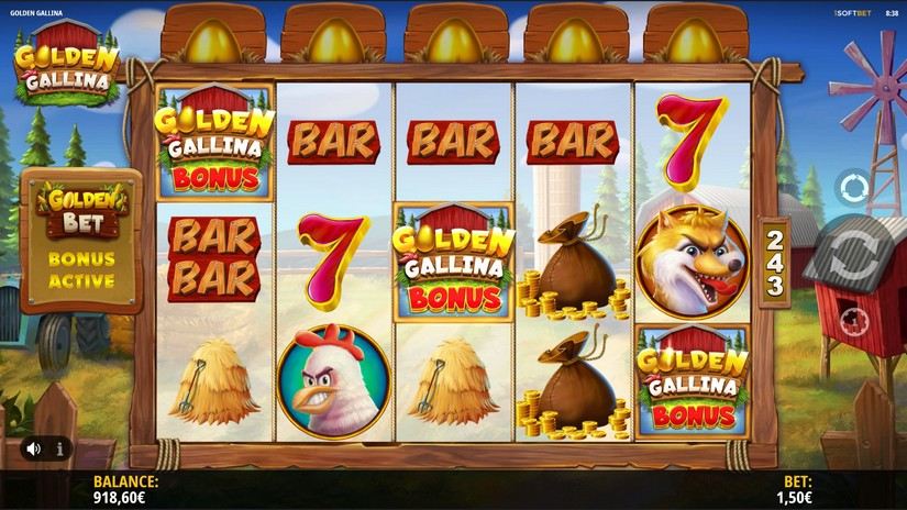 Golden Gallina slot screen 2