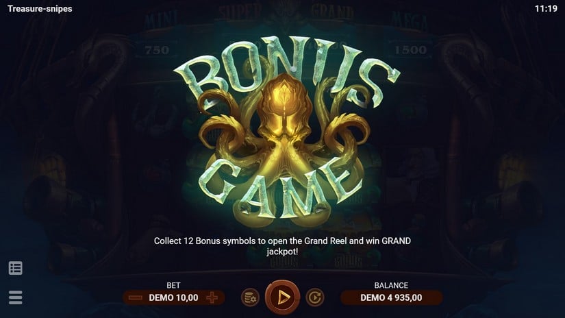 Treasure-snipes slot screen 5