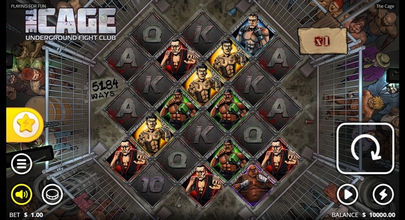 The Cage slot screen 1