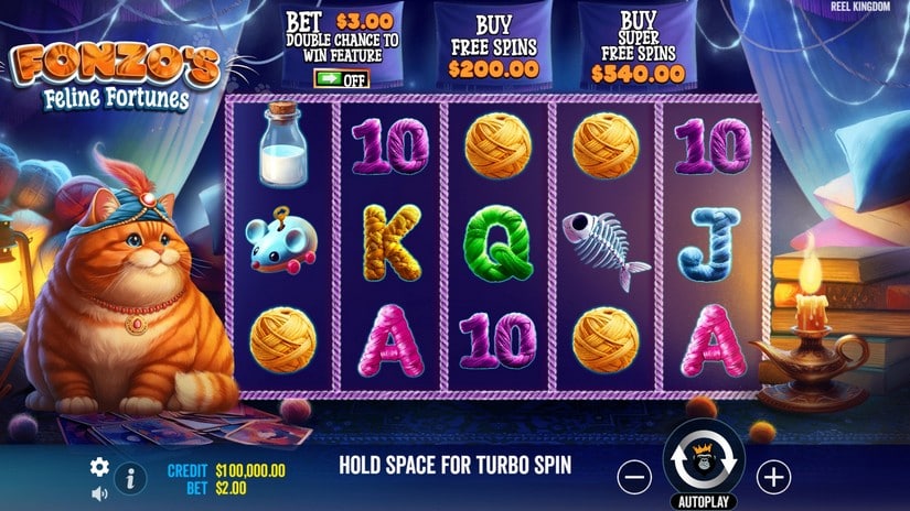 Fonzo’s Feline Fortune’s slot screen 1