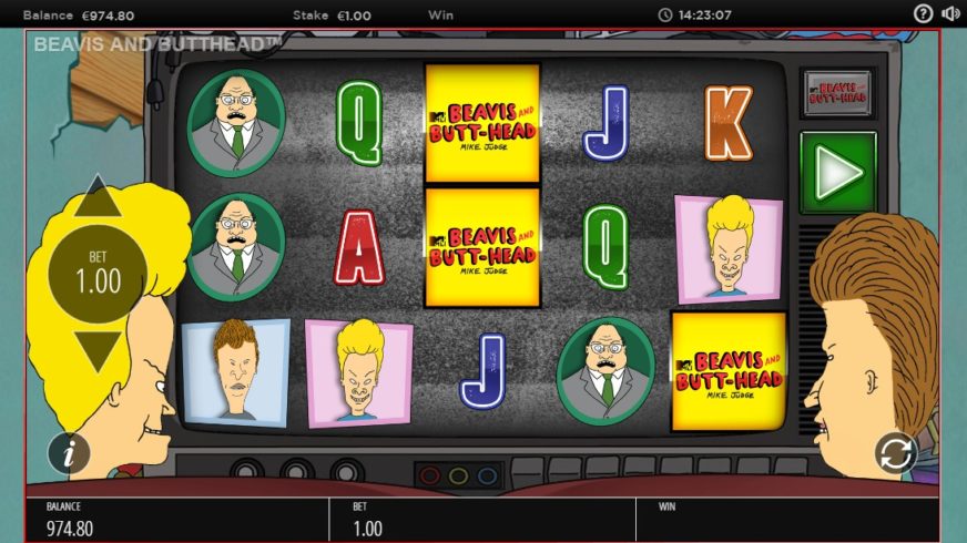 Beavis and Butt-Head slot screen 1