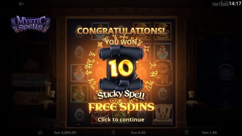 Mystic Spells slot screen 3