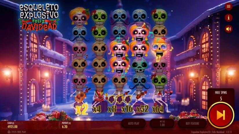 Esqueleto Explosivo Feliz Navidead slot screen 5