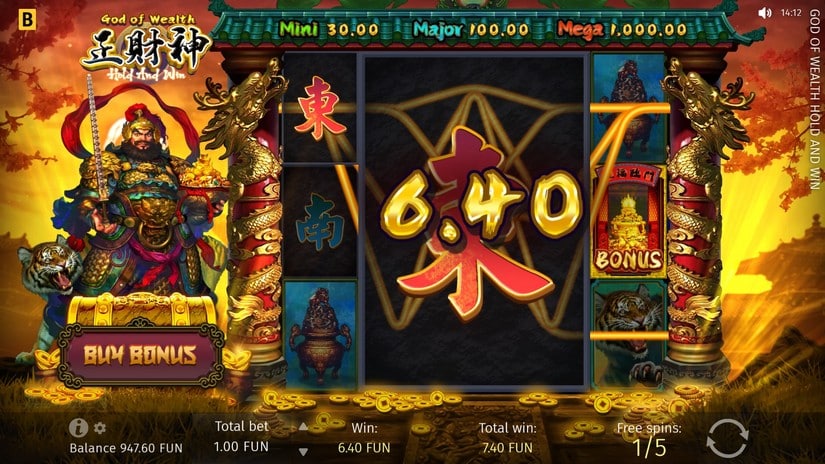 God of Wealth Hold and Win slot screen 4