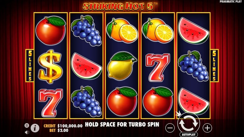 Striking Hot 5 slot screen 1