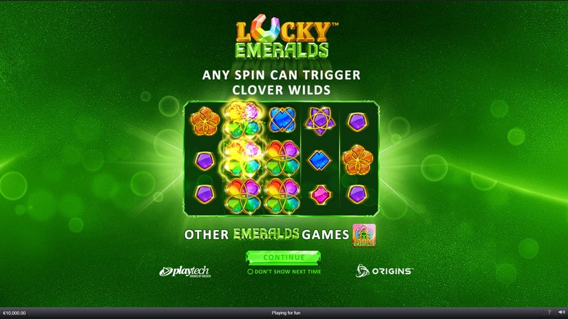 Lucky Emeralds slot screen 1